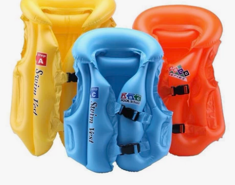 儿童救生衣浮力充气背心小孩浮圈泳衣马甲泳圈...