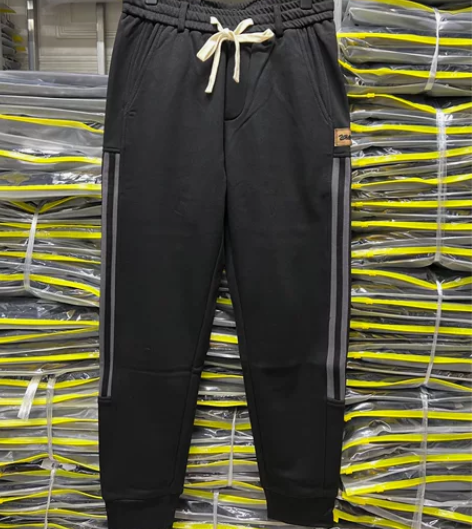 冬季新款 男裤 加厚加绒 纯黑色 实物纯黑...