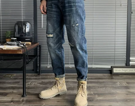 【国货大赏价】春秋韩版破洞牛仔裤男潮牌宽松...