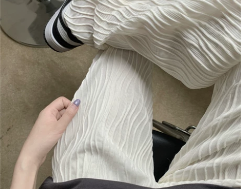 压褶阔腿裤女2022年新款夏季高腰宽松直筒...