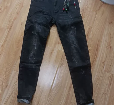 牛仔裤 手抓绒S码类似铅笔裤这种 面料舒服...