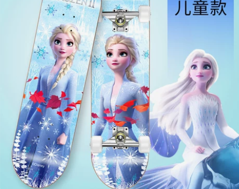 迪士尼四轮滑板儿童冰雪奇缘女生初学者3-6...