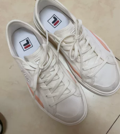 FILA 斐乐方块帆布鞋女鞋小白鞋 36....
