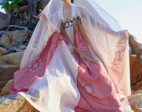 都城南庄汉服长安花齐胸襦裙沧海汉服女正品原...