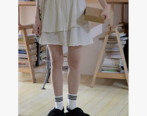 奶兔星球-自制 莫代尔针织蛋糕裙夏斜边剪裁...
