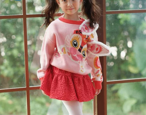 年衣童装女童裙子学院风2022秋冬新款百褶...