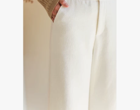 简约百搭日常大气阔腿显瘦气质长裤秋冬季羊毛...