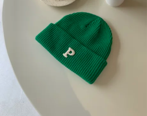 自留呐喊/陈奶奶百搭字母针织毛线帽子女韩版...