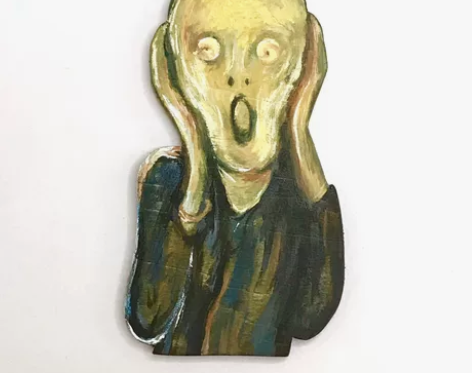木作《呐喊》-致蒙克  木质手工冰箱贴 m...