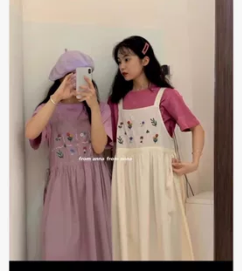 安娜家吊带裙，穿过一次~喜欢的入 感兴趣的...