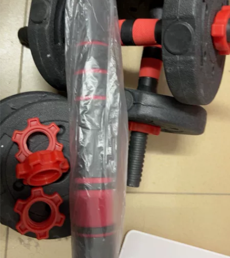 哑铃，买来就没怎么用过。可拼成完整的杠铃，...