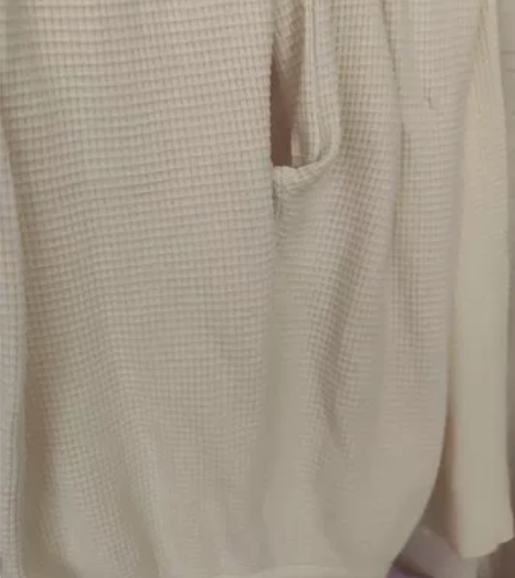 Wuuus 白色华夫格高腰阔腿裤女秋冬拖地...