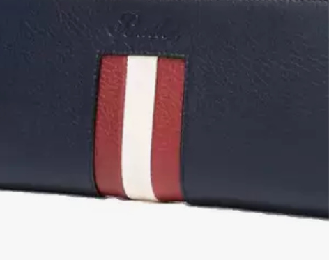 全新BALLY 巴利  女士墨蓝色牛皮拉链...