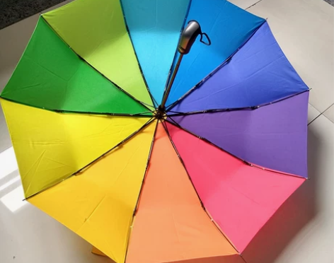雨伞遮阳伞彩虹伞折叠长柄超大双人成人女全自...