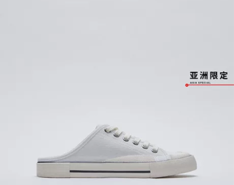 ZARA亚洲限定 女鞋 裸色露跟休闲小白鞋...