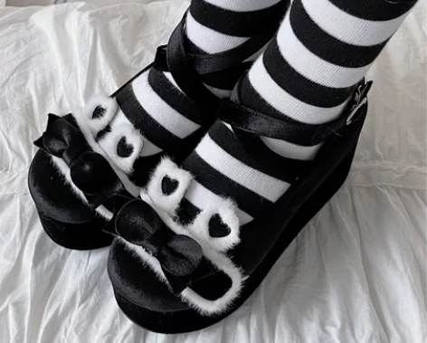 【绒心可可】原创可爱圆头大头娃娃鞋松糕底女...