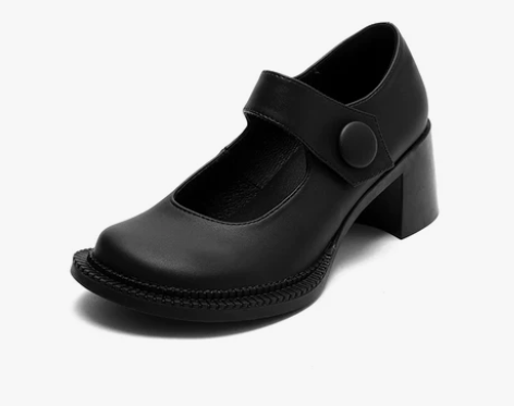 玛丽珍鞋女单鞋复古圆头JK日系大头小皮鞋粗...