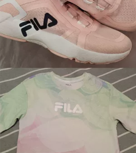 斐乐34码女童鞋,斐乐150体恤。两件11...