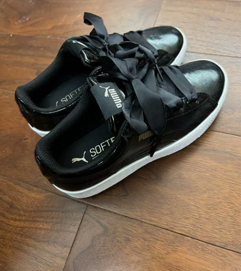 Puma 女子亮面厚底蝴蝶结丝带复古经典休...