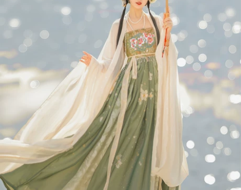 【春有约】茗月萱唐制诃子裙汉服女大袖衫刺绣...