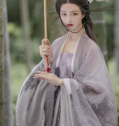 『汉服出租』司南阁 影 紫色宋制对襟 汉服...
