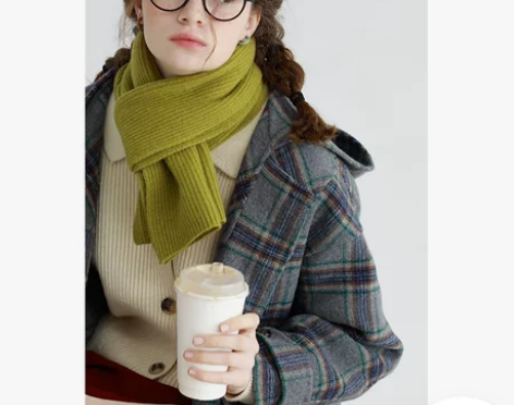 白鲸公园2020新款秋冬芥末黄围巾女纯色保...