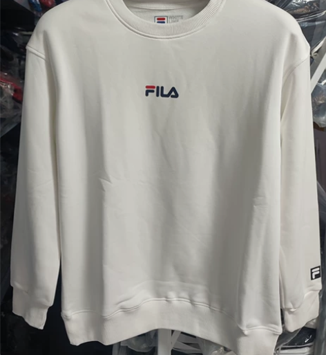 全新fila男士纯棉毛圈圆领卫衣宽松休闲秋...