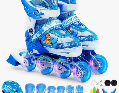 闲置 贵派仕儿童溜冰鞋动漫3D全套装， 男...