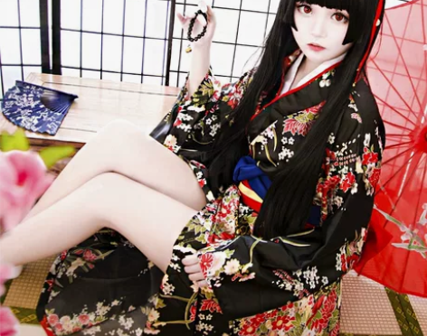 地狱少女阎魔爱COS服 有假发+和服+袜子...