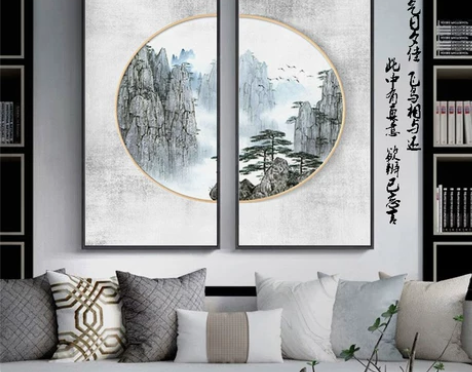 装饰画挂画新中式进门玄关餐厅壁画过道走廊