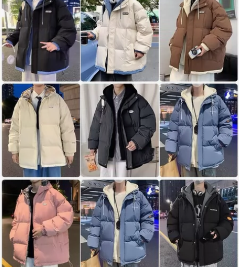 假两件棉衣男冬季2022新款加厚加绒棉袄男...