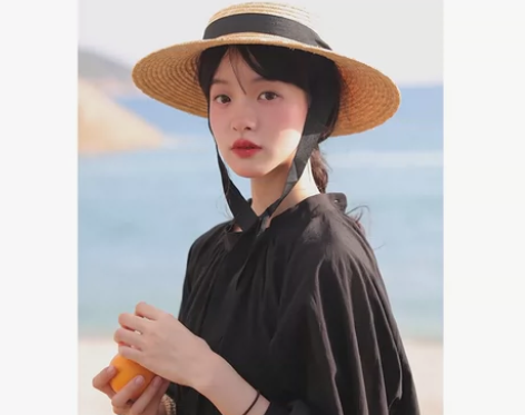 【狂欢价】L.MOZ 夏季大檐系带草帽女田...