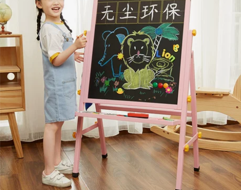 儿童实木画板画架双面磁性小黑板支架式家用可...