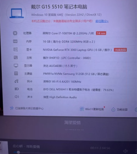 戴尔g15 5510 10870h 306...