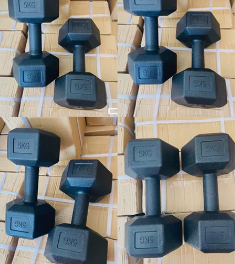 全新，全新 全新六角包胶哑铃10公斤一对 ...