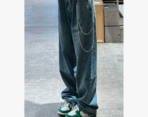 高腰阔腿牛仔裤女夏直筒显瘦潮牌梨形身材ov...