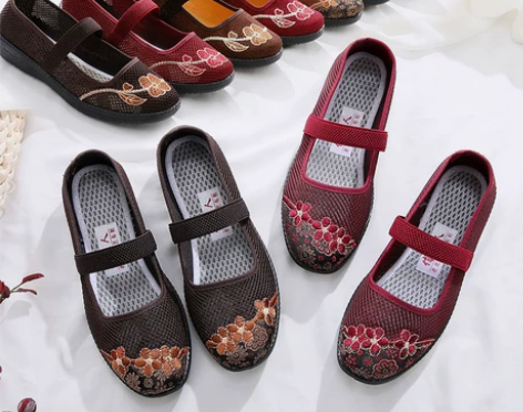老北京布鞋女妈妈鞋透气单鞋女平底软底中老年...