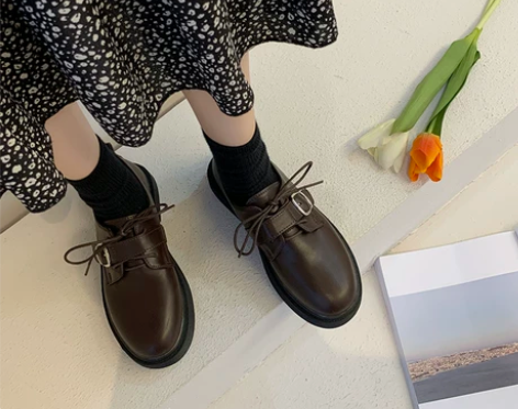 英伦风JK小皮鞋女软皮日系百搭2020年新...