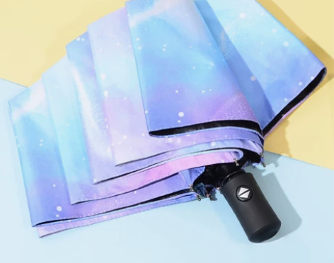 新款创意涂鸦黑胶三折遮阳伞折叠防晒防紫外线...