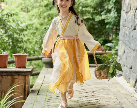 女童汉服春季新品儿童交领魏晋襦裙宝宝古装中...