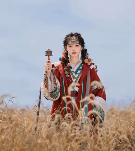 七月夕汉服 玄女全套交领上袄短背子外袍 唐...