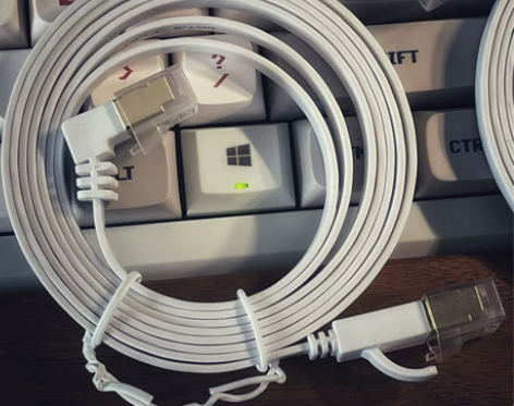 网线丨6类扁平网线上弯头90度六类纯铜千兆...