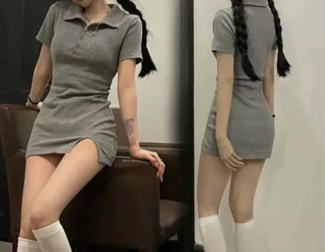 灰色包臀裙s 全新仅试穿拍照 淘宝七十买的...