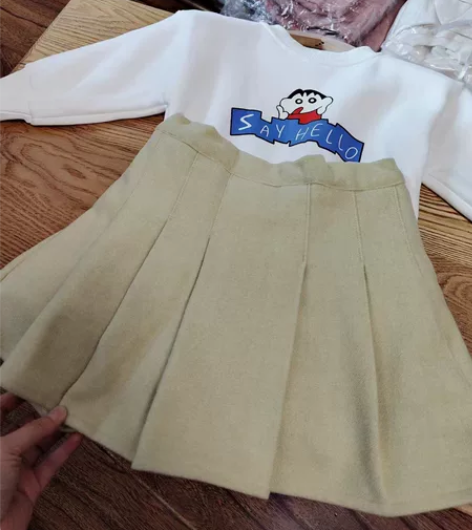 女童百搭款百褶裙冬款半裙 搭配打底衫，毛衣...
