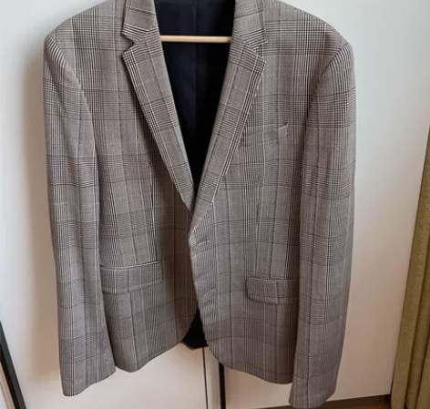zara男士千鸟格西服外套，日常休闲穿非常...