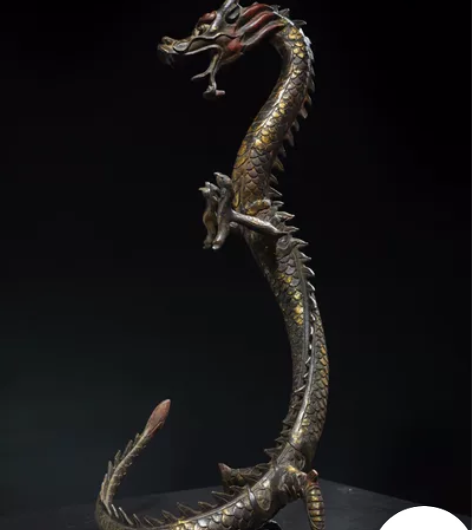 旧藏珍品 文案摆件 铜 拓金 【龙】摆件 ...