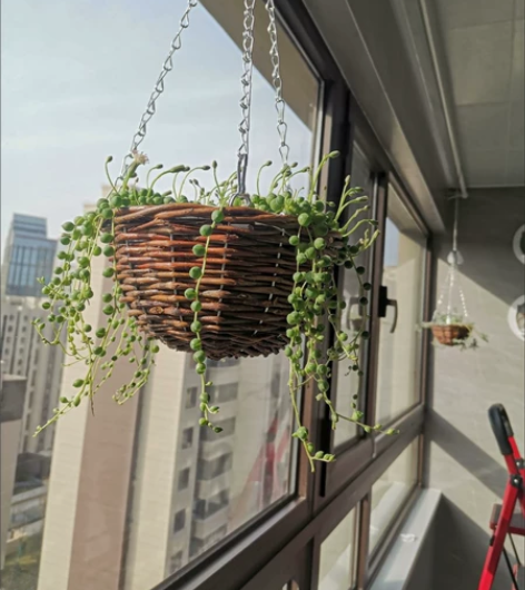 手工柳编花篮吊篮超级文艺，田园家居装饰垂钓...