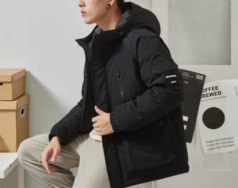 唐狮2020冬季新款工装羽绒服男短款连帽时...