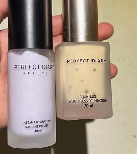完美日记 紫色隔离+水润粉底 两瓶 两瓶，...