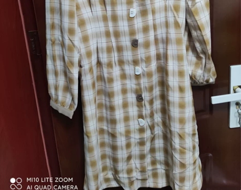 夏大大家格子长袖连衣裙夏季2022新款裙子...